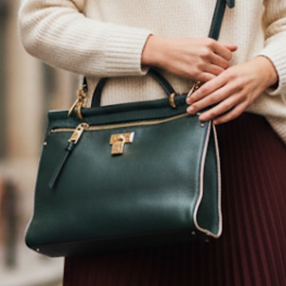 Michael Kors Dark Green Satchel